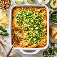 Green Chile and Chicken Enchilada Casserole