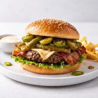 Green Chile Bacon Burger