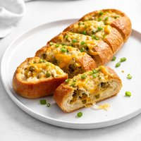 Green Chile Cheddar Stuffed French Bread