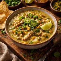 Green Chile Chicken and Corn Soup