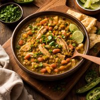 Green Chile Chicken and Pink Bean Stew