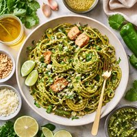Green Chile Cilantro Pesto Sauce Pasta