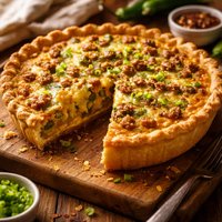 Green Chile Sausage Quiche