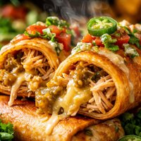 Green Chili Cheese Beef or Chicken Chimichangas