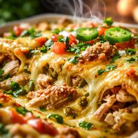 Green Chili Chicken Enchilada Casserole