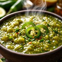 Green Chili Salsa Dip Beware Very Hot