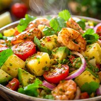 Green Island Salad with Pineapple Cilantro Vinaigrette