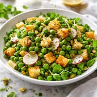 Green Peas and Golden Cheese Salad