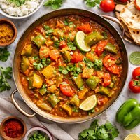Green Pepper and Tomato Curry