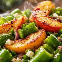 Green Peppers and Peaches Salad