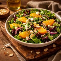 Green Salad with Almonds Oranges