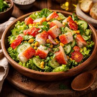 Green Salad with Imitation Crabmeat