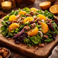 Green Salad with Mandarins and Sugared Almonds