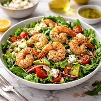Green Salad with Shrimp and Feta