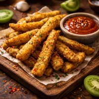 Green Tomato Fries with Fiery Ketchup