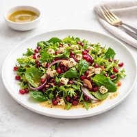 Greens and Pomegranate Salad with Mustard Vinaigrette