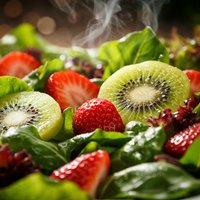 Greens with Strawberries and Kiwi Ww