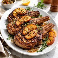 Grilled Apple and Herb Marinated Pork Chops