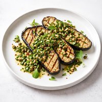 Grilled Aubergine with Herb Dressing