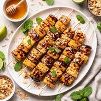 Grilled Banana and Pineapple Fruitsticks