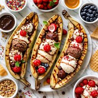 Grilled Banana Splits
