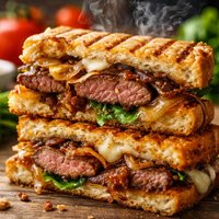 Grilled Beef and Onion Panini