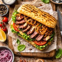 Grilled Beef and Onion Sandwich