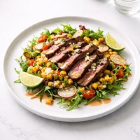 Grilled Beef Salad W Corn Salsa and Chipotle Dressing