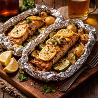 Grilled Beer Salmon Packets