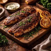 Grilled Blackened Sea Bass