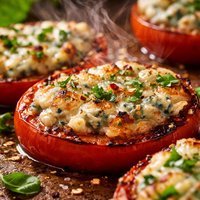 Grilled Blue Cheese Crusted Tomatoes