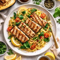 Grilled Blue Marlin Over Spaghetti Squash