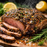 Grilled Butterflied Leg of Lamb with Lemon Herbs and Garlic