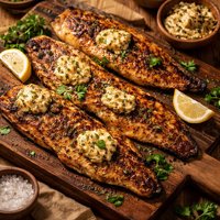 Grilled Catfish with Coffee Butter
