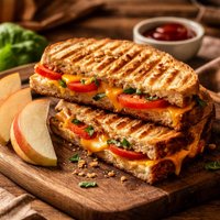 Grilled Cheese Tomato Panini with Crispy Apples