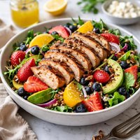 Grilled Chicken and Fruit Salad with Lemon Vinaigrette