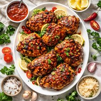 Grilled Chicken Basted with Red Horseradish Sauce