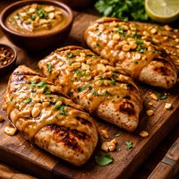Grilled Chicken Breasts with Peanut Sauce
