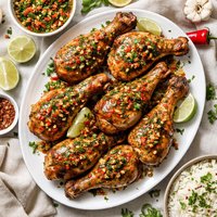 Grilled Chicken Legs with Gubbins Sauce
