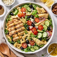 Grilled Chicken Pasta Salad with Artichoke Hearts