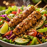Grilled Chicken Satay Salad