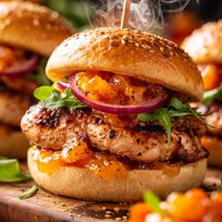 Grilled Chicken Sliders with Apricot Chutney Spread