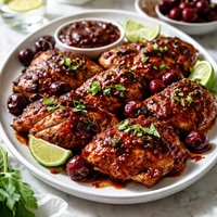 Grilled Chicken with Cherry Chipotle Barbecue Sauce