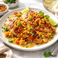Grilled Chicken with Chili Corn Sauce