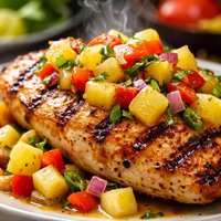 Grilled Chicken with Pineapple Relish Low Fat