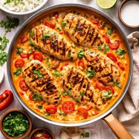 Grilled Chicken with Spicy Brazilian Tomato and Coconut Sauce