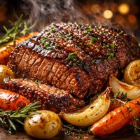 Grilled Chuck Roast with Vegetables