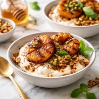 Grilled Cinnamon Peaches with Vanilla Yogurt