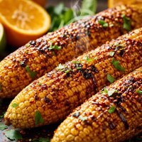 Grilled Corn on the Cob W Chipotle Molasses and Orange Glaze