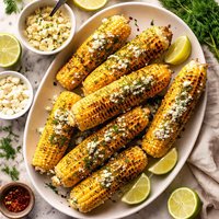 Grilled Corn with Garlic Dill Butter